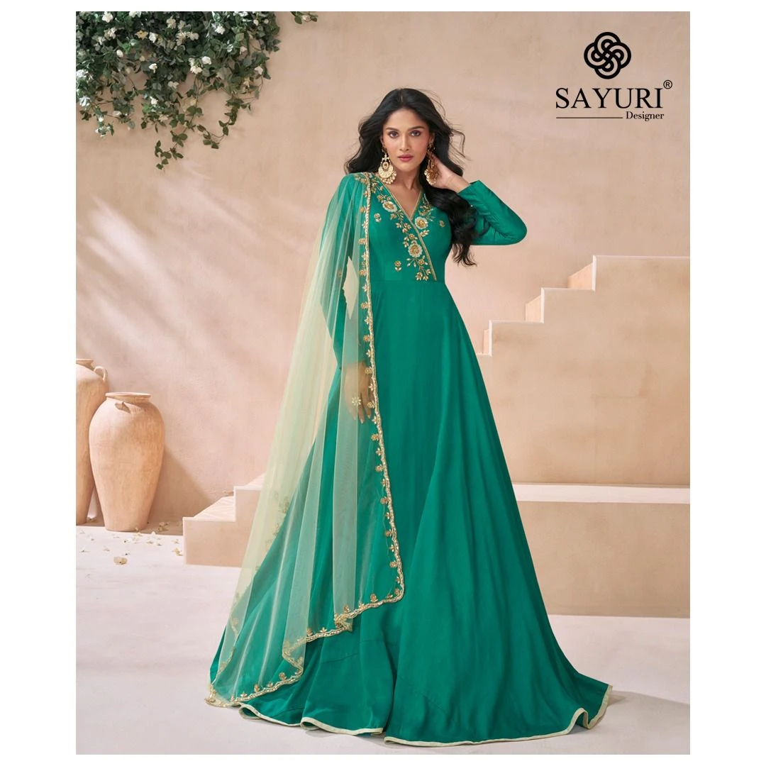 Sayuri Designer Diva Premium Silk Wholesale Fancy Long Gown Catalog — Wholesale Kurtis, Sayuri Designer wholesale from Surat - Gallery Image 3